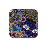 Authentic Aboriginal Art - Discovering Your Dreams Rubber Coaster (Square)