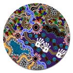 Authentic Aboriginal Art - Discovering Your Dreams Magnet 5  (Round)