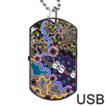 Authentic Aboriginal Art - Discovering Your Dreams Dog Tag USB Flash (Two Sides)