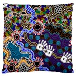 Authentic Aboriginal Art - Discovering Your Dreams Large Cushion Case (Two Sides)
