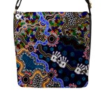 Authentic Aboriginal Art - Discovering Your Dreams Flap Closure Messenger Bag (L)