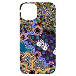 Authentic Aboriginal Art - Discovering Your Dreams iPhone 14 Black UV Print Case