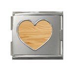 Light Wooden Texture, Wooden Light Brown Background Mega Link Heart Italian Charm (18mm)