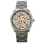 Love Abstract Background Love Textures Sport Metal Watch
