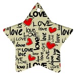 Love Abstract Background Love Textures Star Ornament (Two Sides)