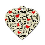 Love Abstract Background Love Textures Dog Tag Heart (Two Sides)