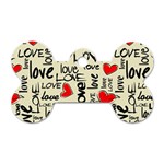 Love Abstract Background Love Textures Dog Tag Bone (One Side)