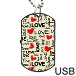Love Abstract Background Love Textures Dog Tag USB Flash (One Side)