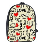 Love Abstract Background Love Textures School Bag (XL)