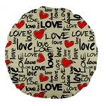 Love Abstract Background Love Textures Large 18  Premium Flano Round Cushions