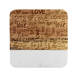 Love Abstract Background Love Textures Marble Wood Coaster (Square)