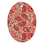 Paisley Red Ornament Texture Ornament (Oval)