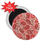 Paisley Red Ornament Texture 2.25  Magnets (10 pack) 