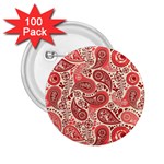 Paisley Red Ornament Texture 2.25  Buttons (100 pack) 