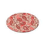 Paisley Red Ornament Texture Sticker (Oval)