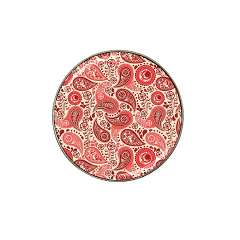 Paisley Red Ornament Texture Hat Clip Ball Marker from UrbanLoad.com Front