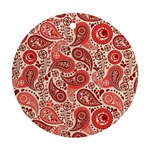 Paisley Red Ornament Texture Round Ornament (Two Sides)
