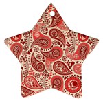 Paisley Red Ornament Texture Star Ornament (Two Sides)