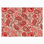 Paisley Red Ornament Texture Large Glasses Cloth (2 Sides)