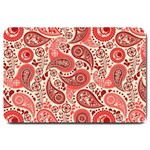 Paisley Red Ornament Texture Large Doormat