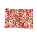 Paisley Red Ornament Texture Cosmetic Bag (Large)