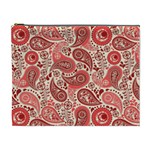 Paisley Red Ornament Texture Cosmetic Bag (XL)