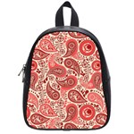 Paisley Red Ornament Texture School Bag (Small)