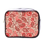 Paisley Red Ornament Texture Mini Toiletries Bag (One Side)
