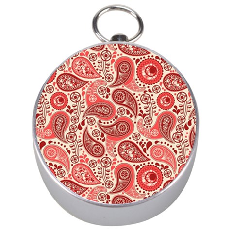 Paisley Red Ornament Texture Silver Compasses from UrbanLoad.com Front