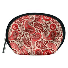 Paisley Red Ornament Texture Accessory Pouch (Medium) from UrbanLoad.com Front
