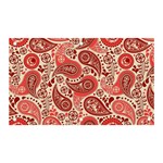 Paisley Red Ornament Texture Banner and Sign 5  x 3 