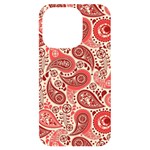 Paisley Red Ornament Texture iPhone 14 Pro Black UV Print Case