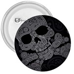Paisley Skull, Abstract Art 3  Buttons