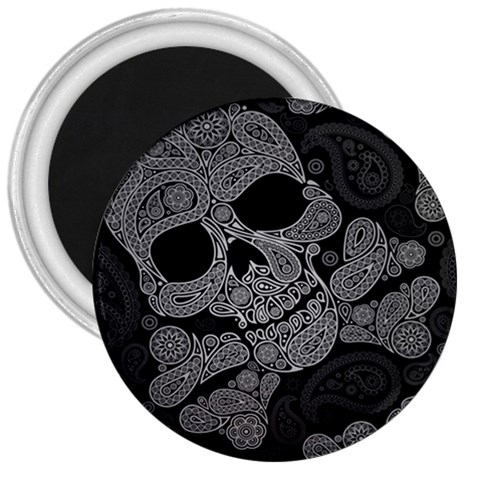 Paisley Skull, Abstract Art 3  Magnets from UrbanLoad.com Front