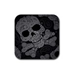Paisley Skull, Abstract Art Rubber Coaster (Square)