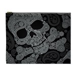 Paisley Skull, Abstract Art Cosmetic Bag (XL)