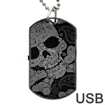 Paisley Skull, Abstract Art Dog Tag USB Flash (One Side)