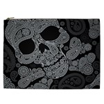 Paisley Skull, Abstract Art Cosmetic Bag (XXL)