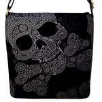 Paisley Skull, Abstract Art Flap Closure Messenger Bag (S)
