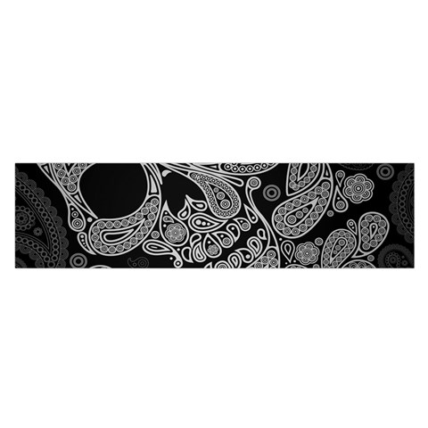 Paisley Skull, Abstract Art Oblong Satin Scarf (16  x 60 ) from UrbanLoad.com Front