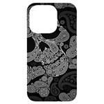 Paisley Skull, Abstract Art iPhone 14 Pro Black UV Print Case
