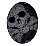 Paisley Skull, Abstract Art Oval Glass Fridge Magnet (4 pack)