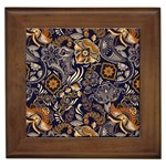 Paisley Texture, Floral Ornament Texture Framed Tile