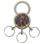 Paisley Texture, Floral Ornament Texture 3-Ring Key Chain