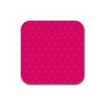 Pink Pattern, Abstract, Background, Bright Rubber Square Coaster (4 pack)