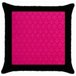Pink Pattern, Abstract, Background, Bright Throw Pillow Case (Black)