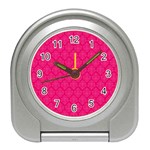 Pink Pattern, Abstract, Background, Bright Travel Alarm Clock