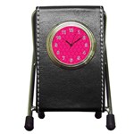 Pink Pattern, Abstract, Background, Bright Pen Holder Desk Clock