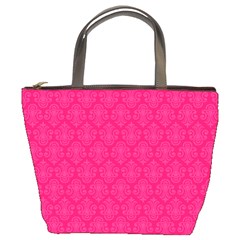 Pink Pattern, Abstract, Background, Bright Bucket Bag from UrbanLoad.com Front