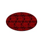 Red Floral Pattern Floral Greek Ornaments Sticker Oval (10 pack)